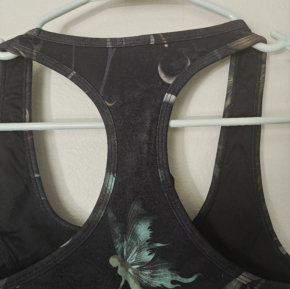 Disturbia Rosanella Floral Fairy Print Racerback Athleisure Sports Bra - Picture 8 of 9